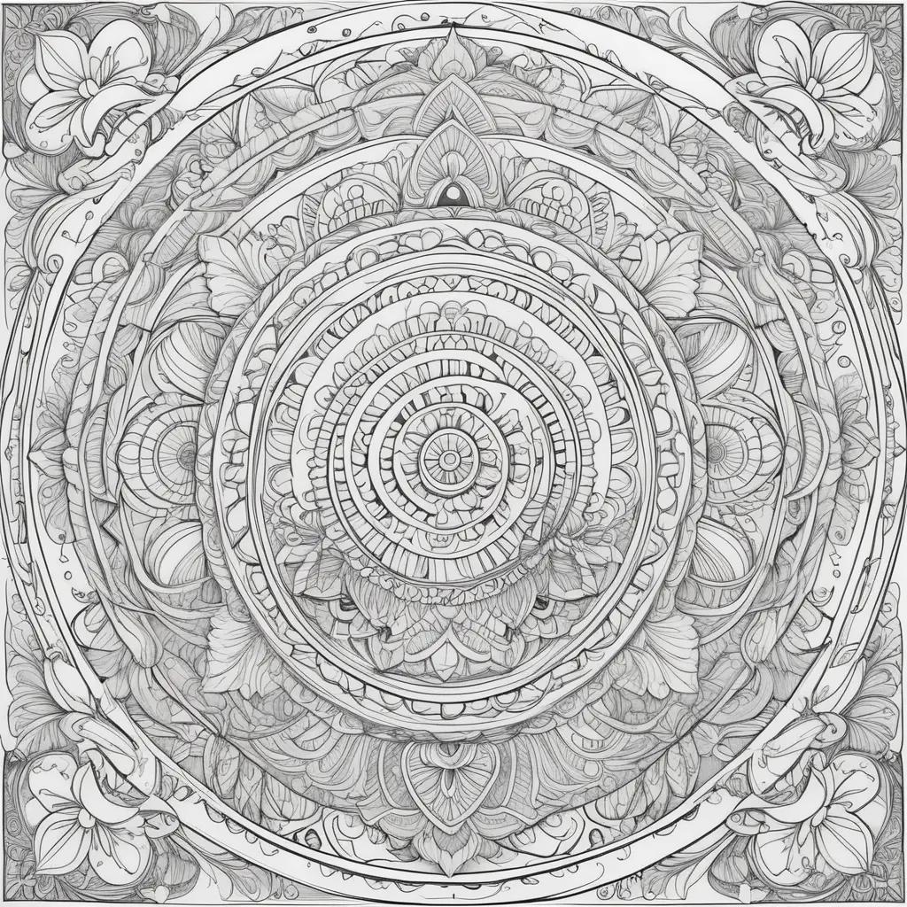 Funny adult coloring pages featuring a spiral design