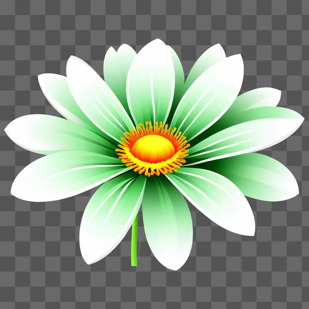 Funny clipart flower with a yellow center