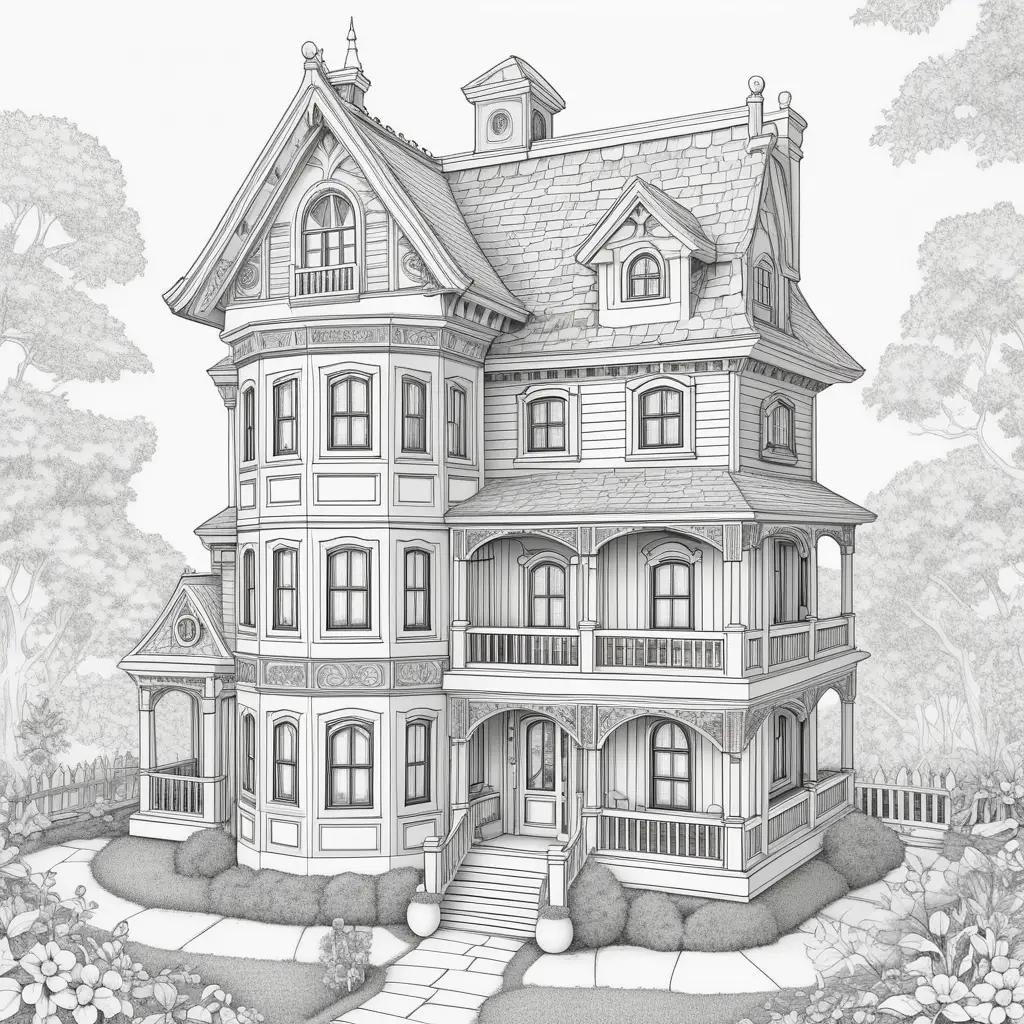 Gabbys Dollhouse Coloring Pages - An Elegant Black and White Drawing