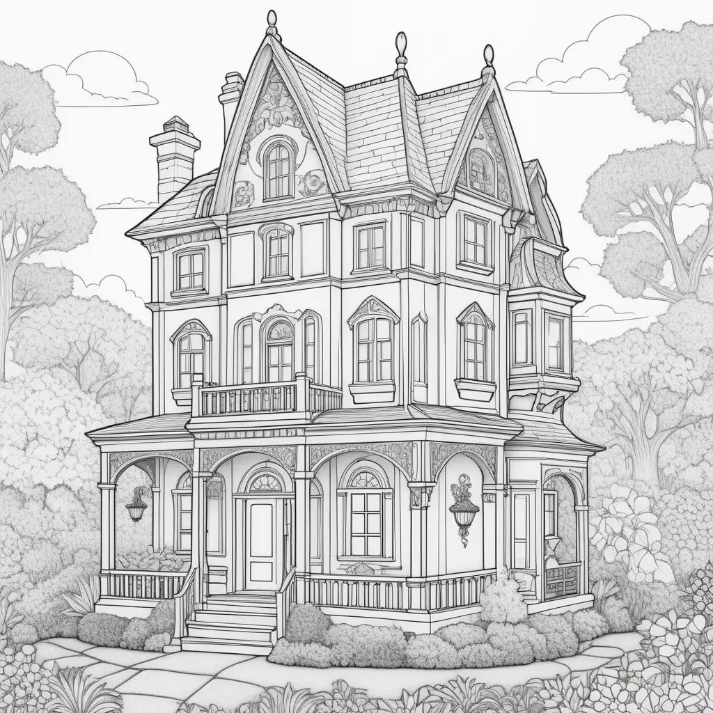 Gabbys dollhouse coloring page: vintage house