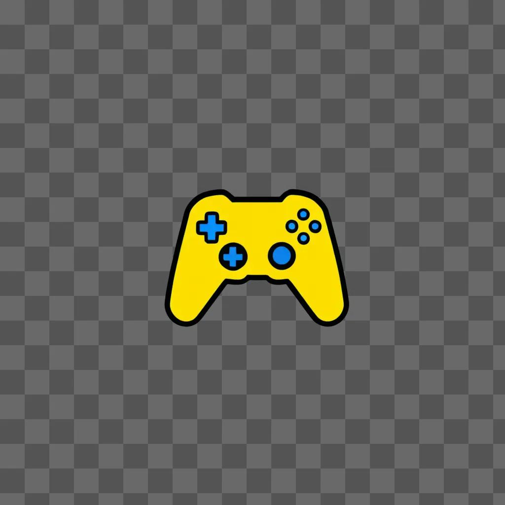 Game controller in frame on a yellow background