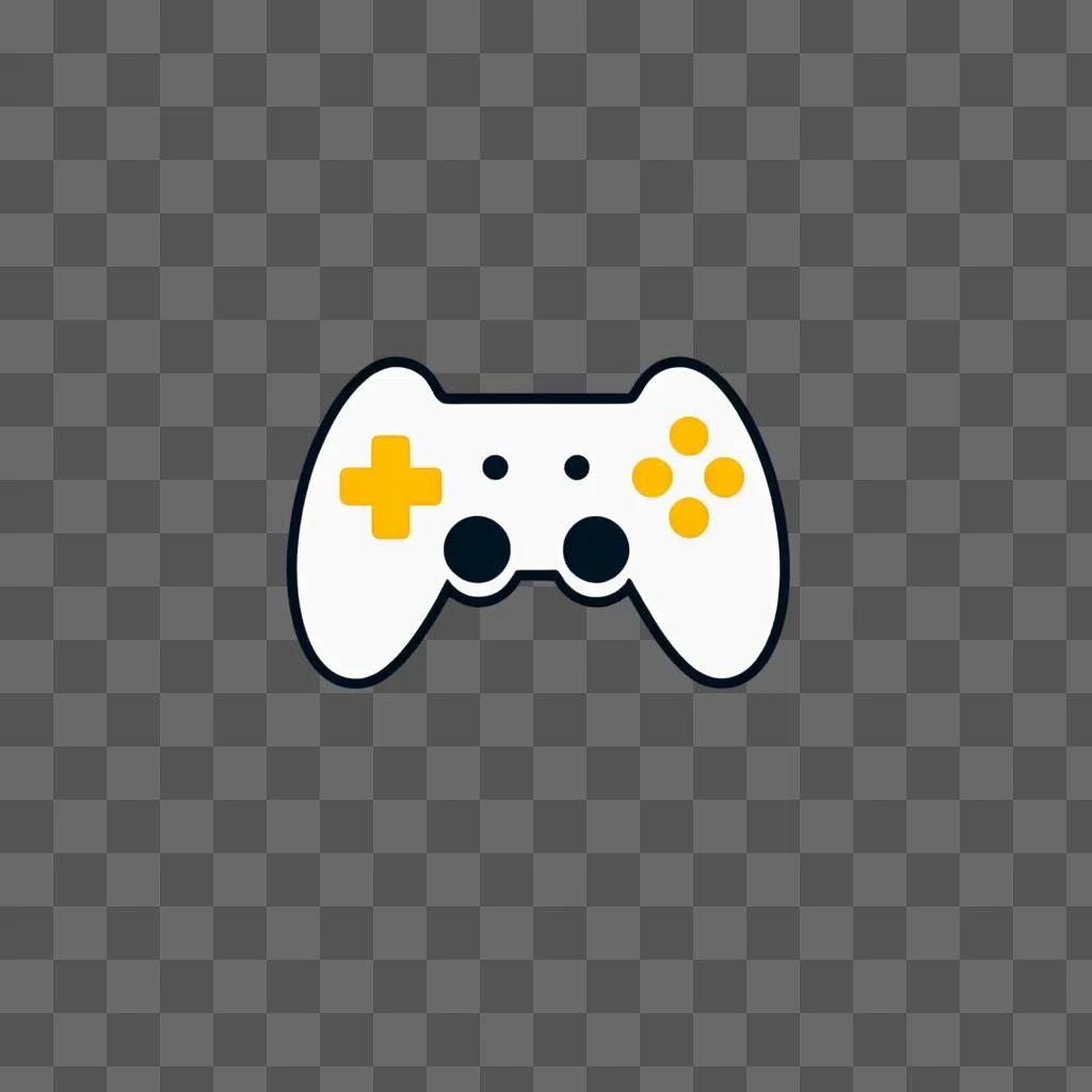 Game controller in gray and white on a gray background