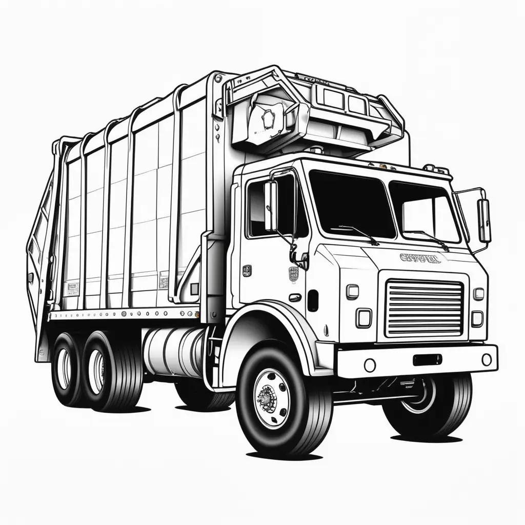 Garbage Truck Coloring Page: A fun and simple coloring page for kids to color