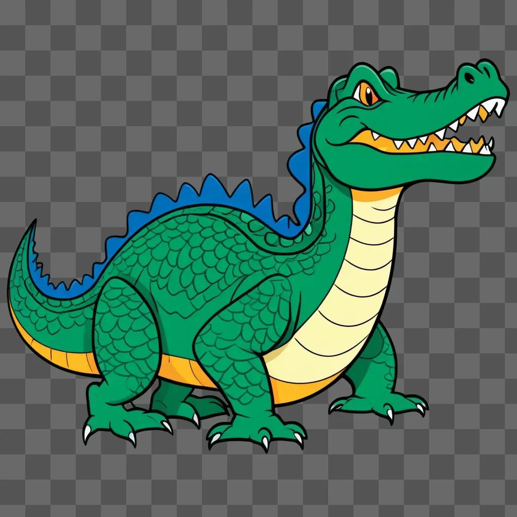 Gator Clipart of a green alligator on a green background