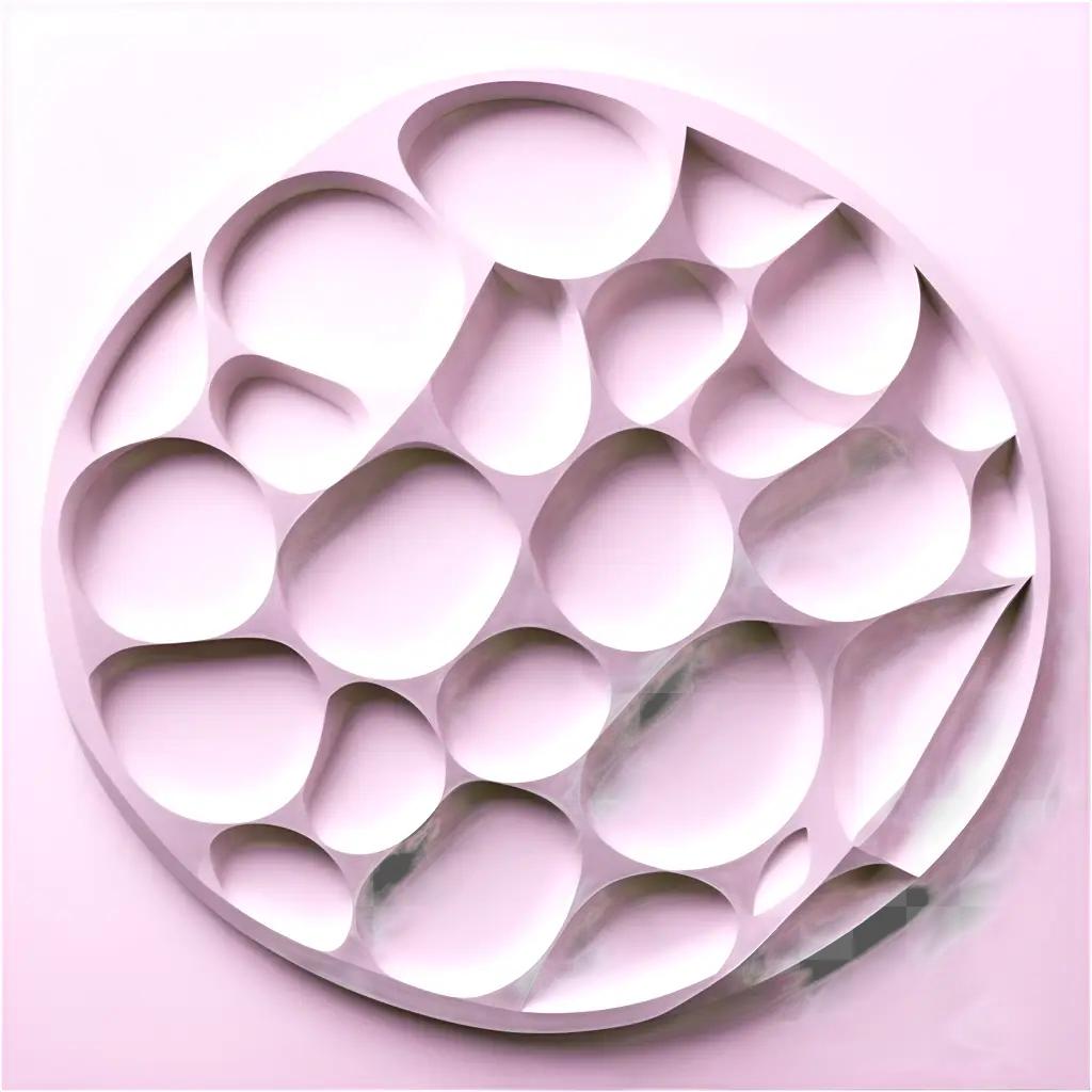 Geometry of a white circular plate with holes