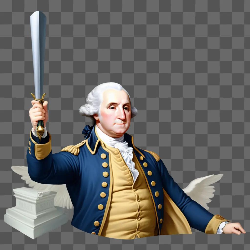 George Washington holding a sword