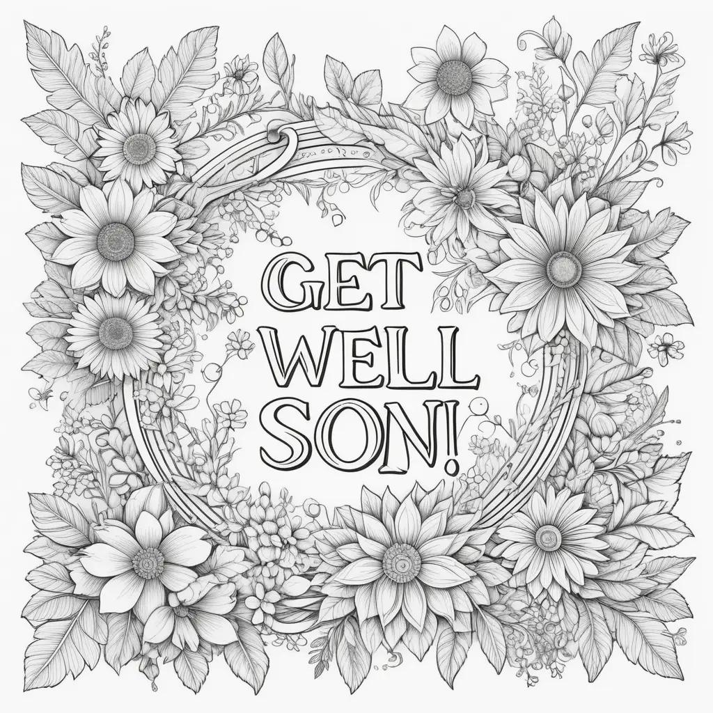 Get Well Soon Coloring Pages: A Beautiful Flower Arrangement