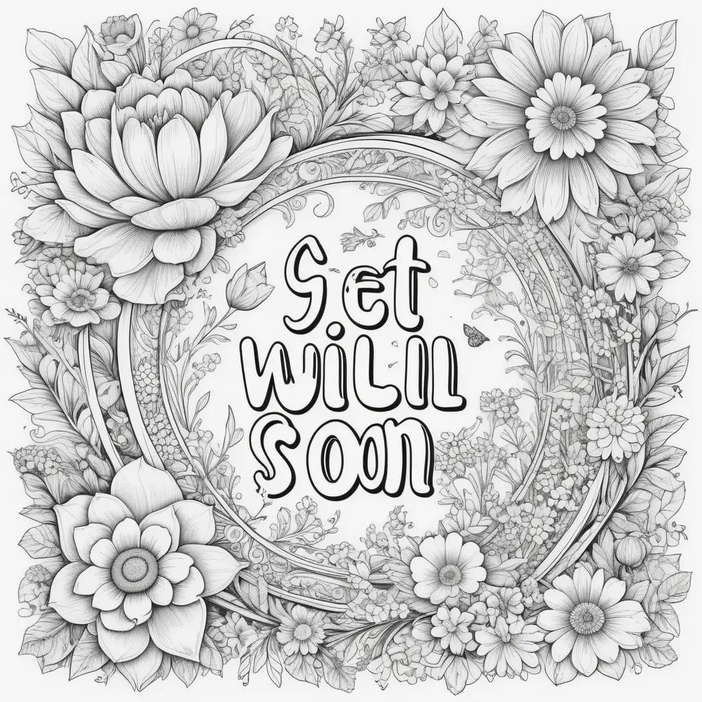 Get Well Soon Coloring Pages with Flowers