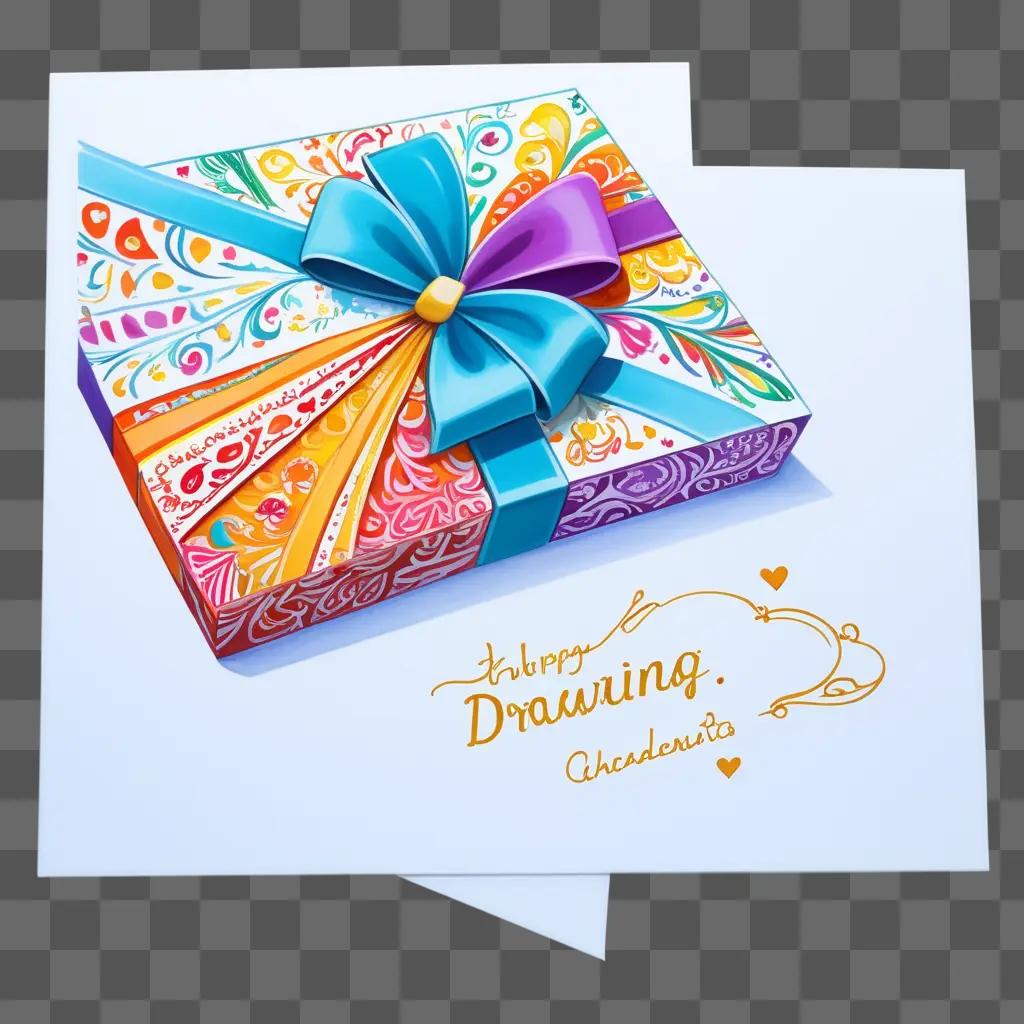 Gift box with a side drawing