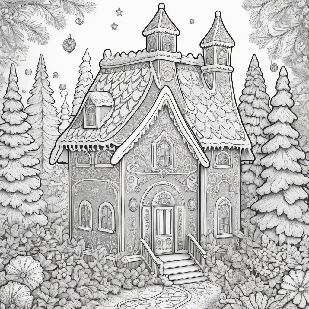 Gingerbread house coloring pages for kids