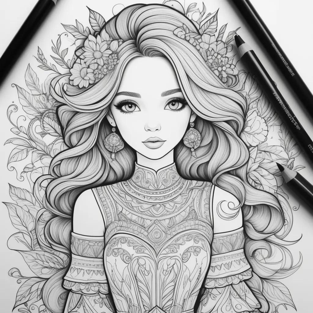 Girl Coloring Pages: A Beautiful Coloring Book for Adult Coloring