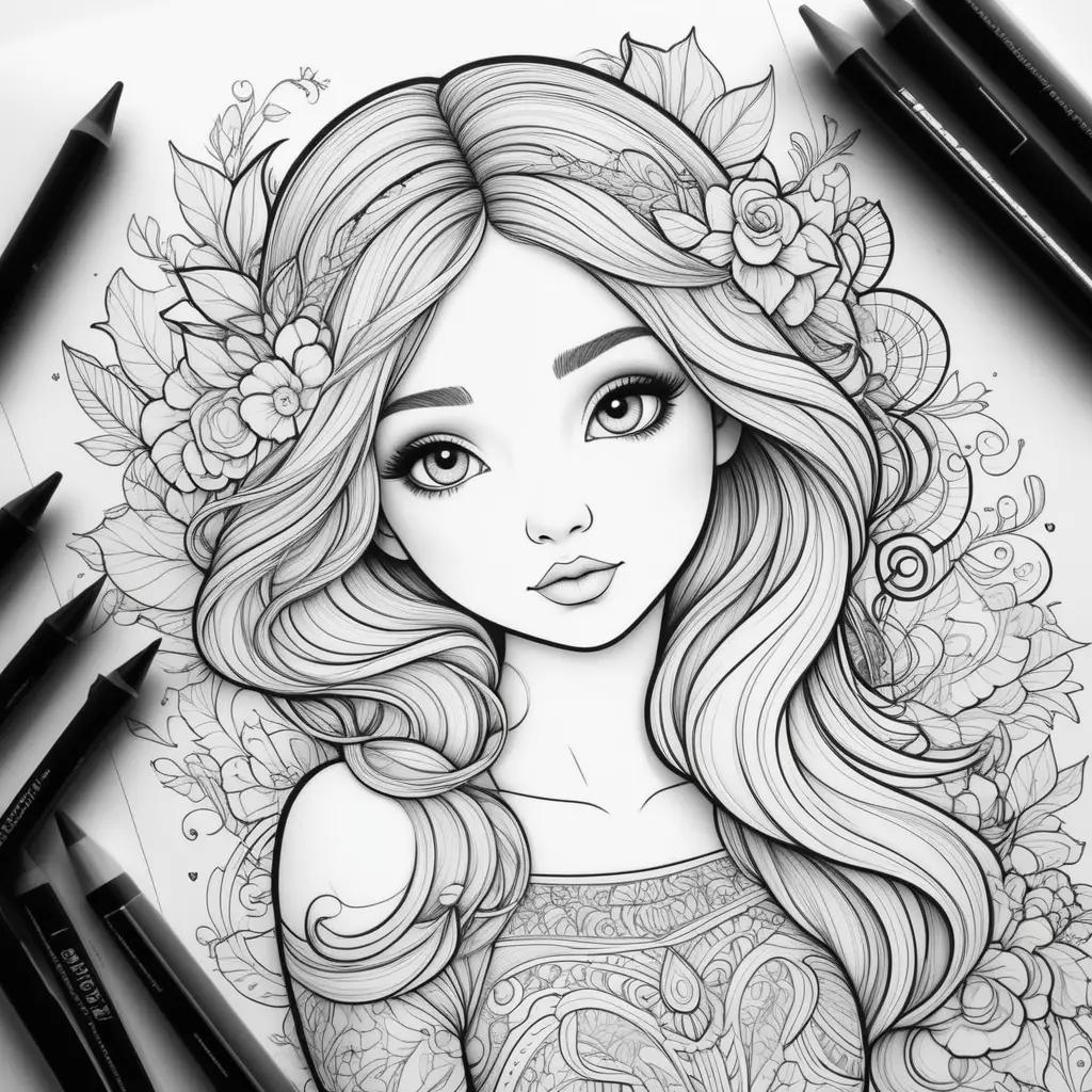 Girl Coloring Pages Featuring A Beautifully Drawn Character