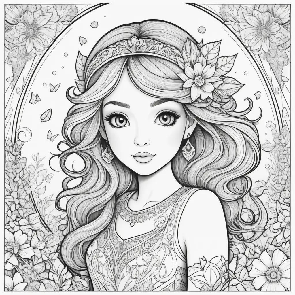 Girls Coloring Pages: A Collection of Beautifully Illustrated Coloring Pages for Girls