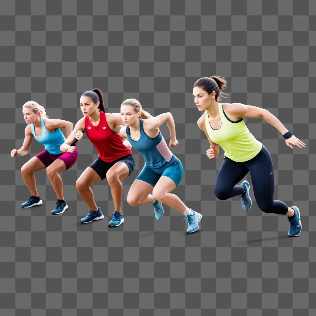 Girls running in a line during a training session