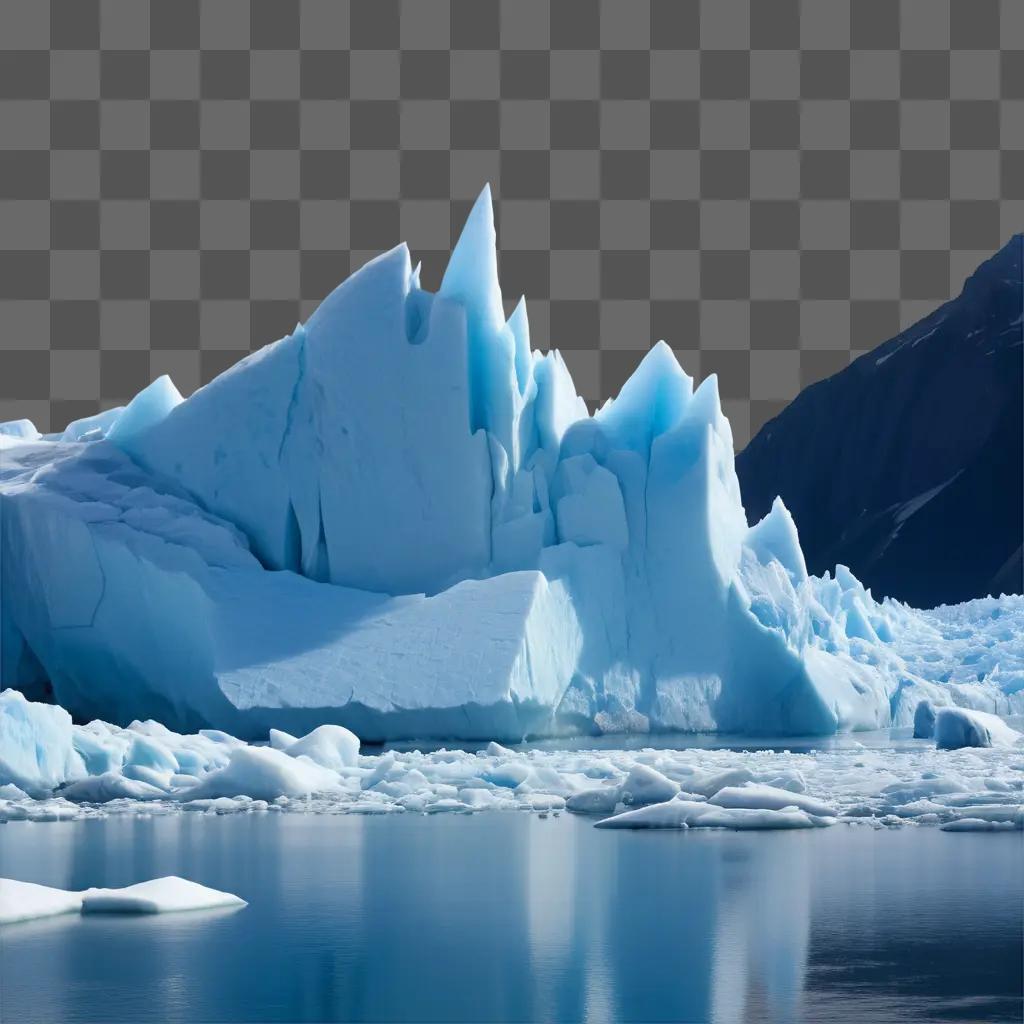 Glacial ice caps are beautiful and cold