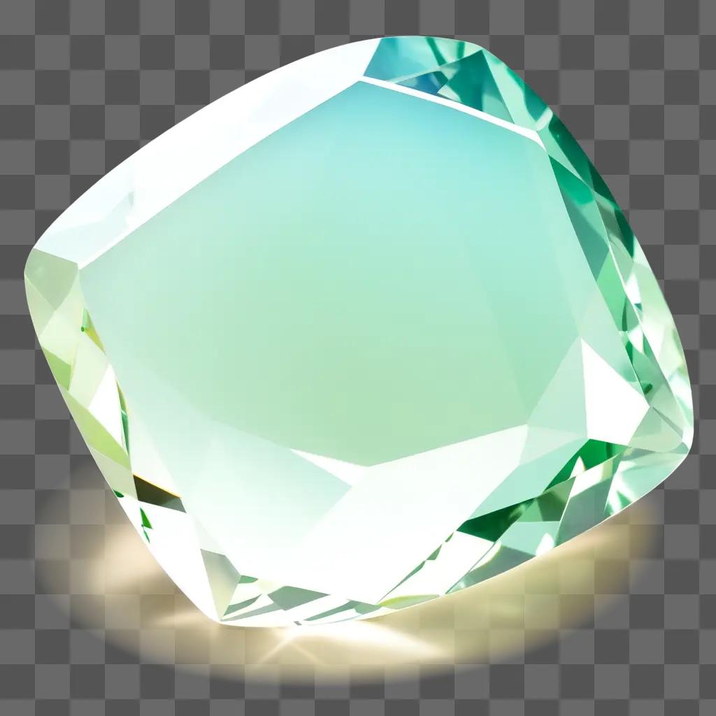 グリーンの背景に輝くダイヤモンドがセットされています