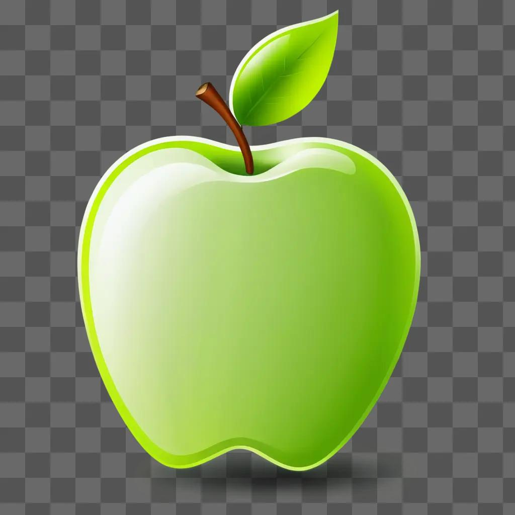 Glowing apple on a green background