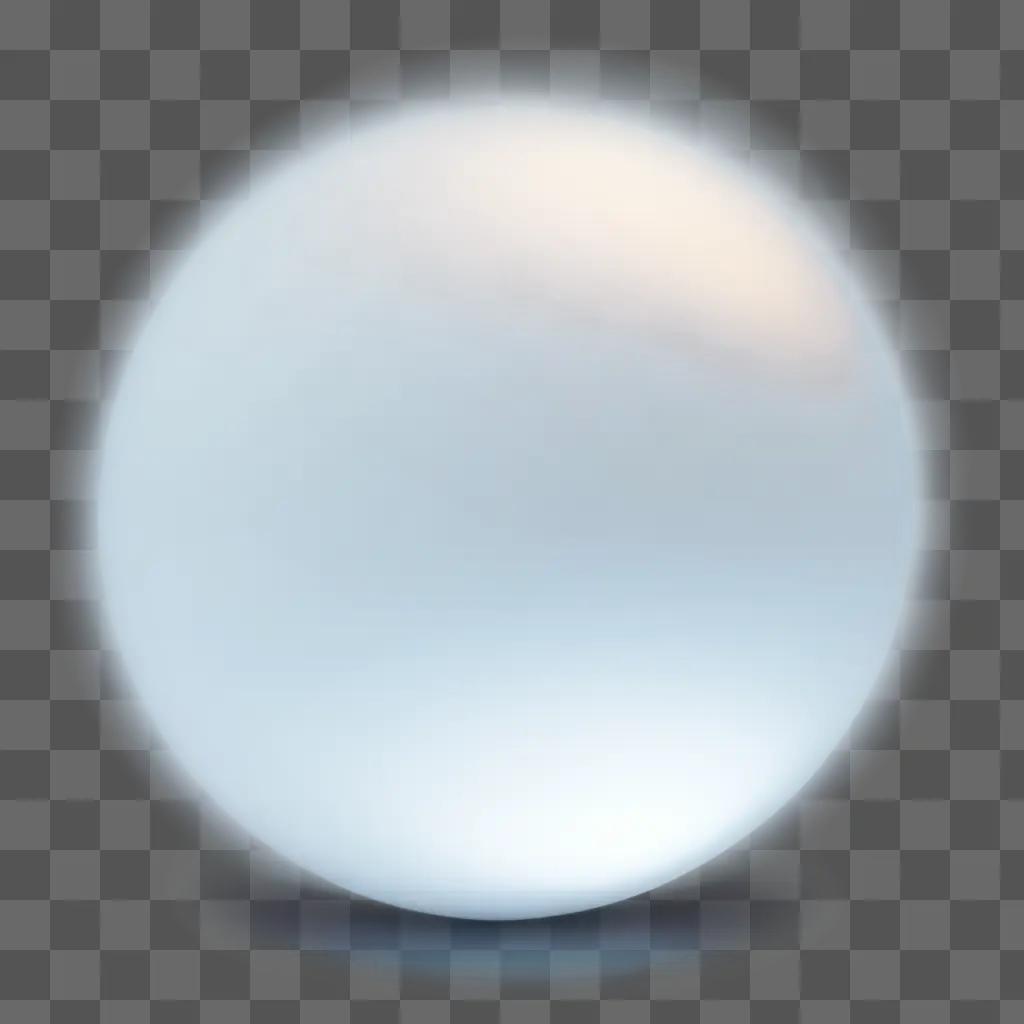 Glowing white transparent sphere against a white background