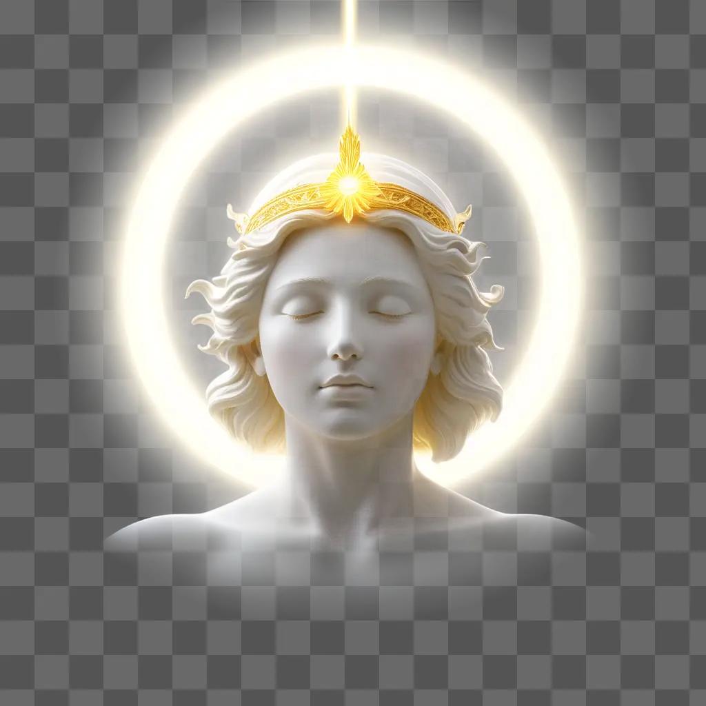 Goddess with golden halo and crown