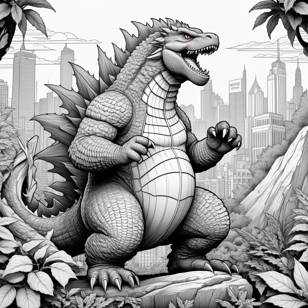 Godzilla Coloring Pages - Colorful Cartoon Dragon Coloring Page