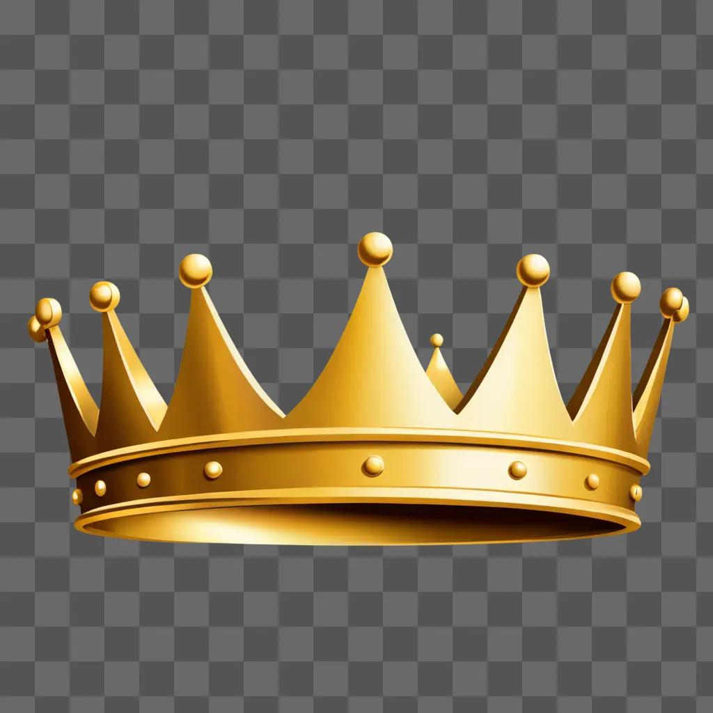 Gold crown drawing on a beige background