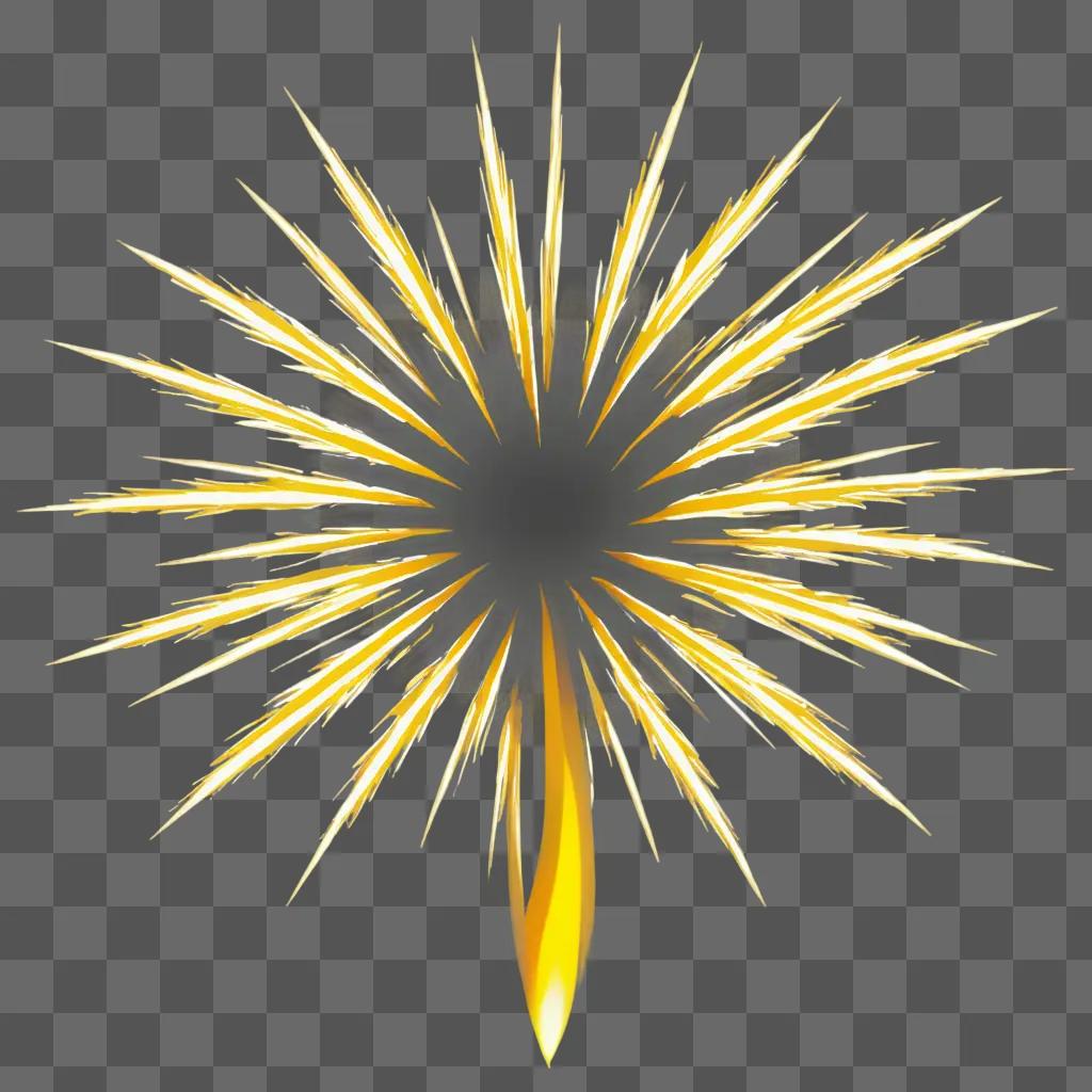 Gold fireworks burst into a flurry of yellow