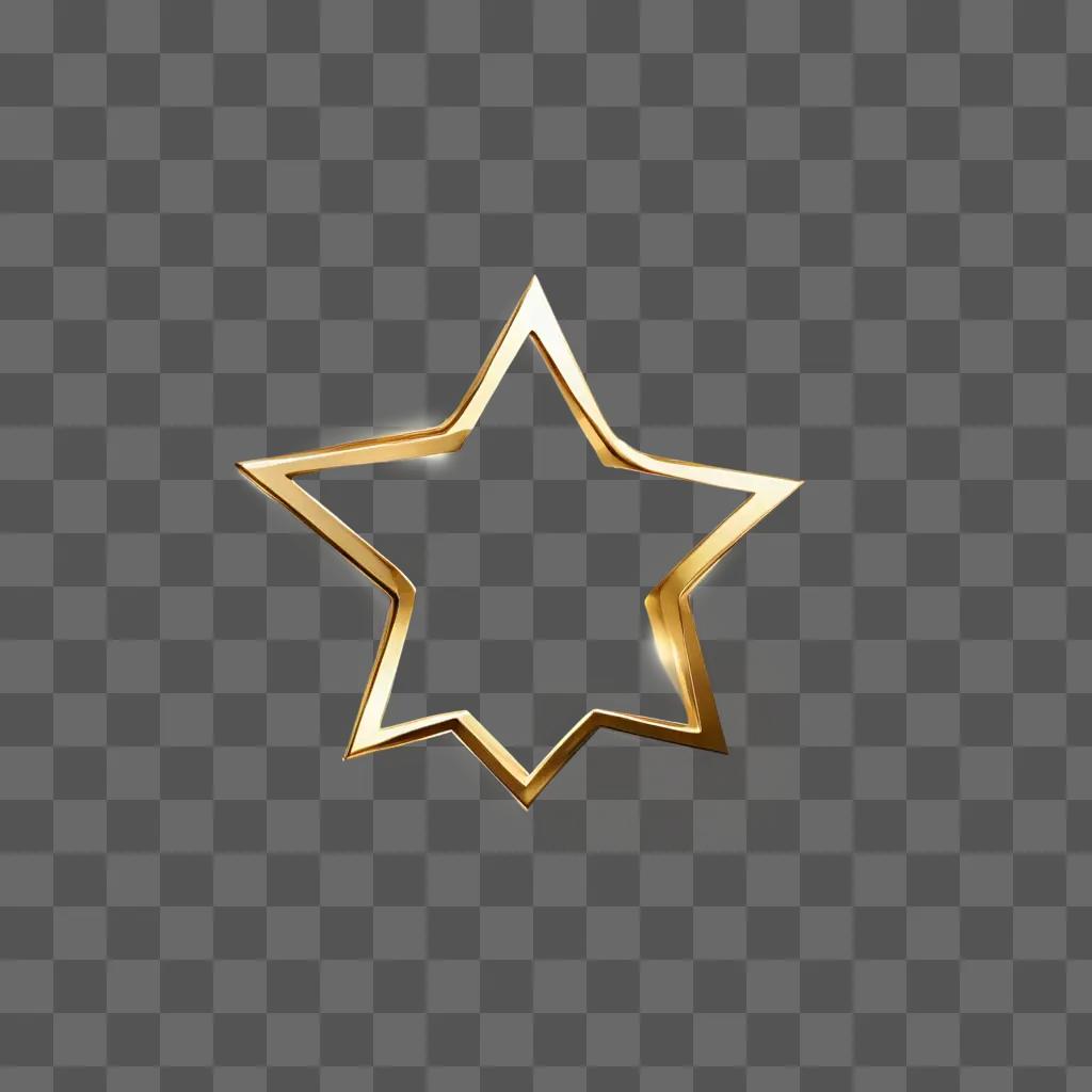 Gold sparkle star on a beige background