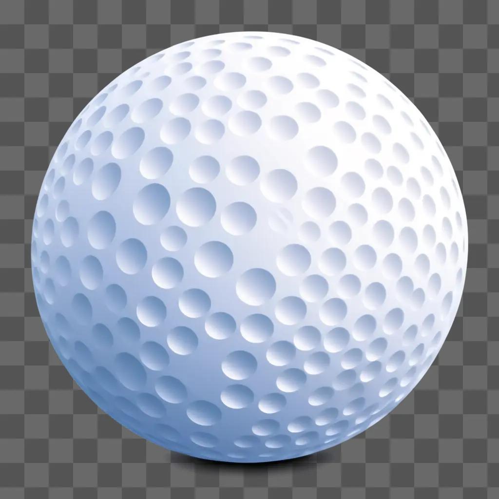 Golf ball with holes on a blue background