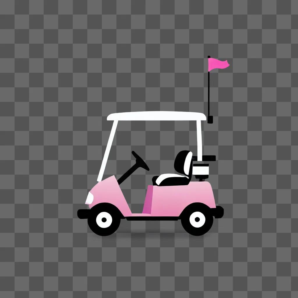Golf cart with pink color in the image