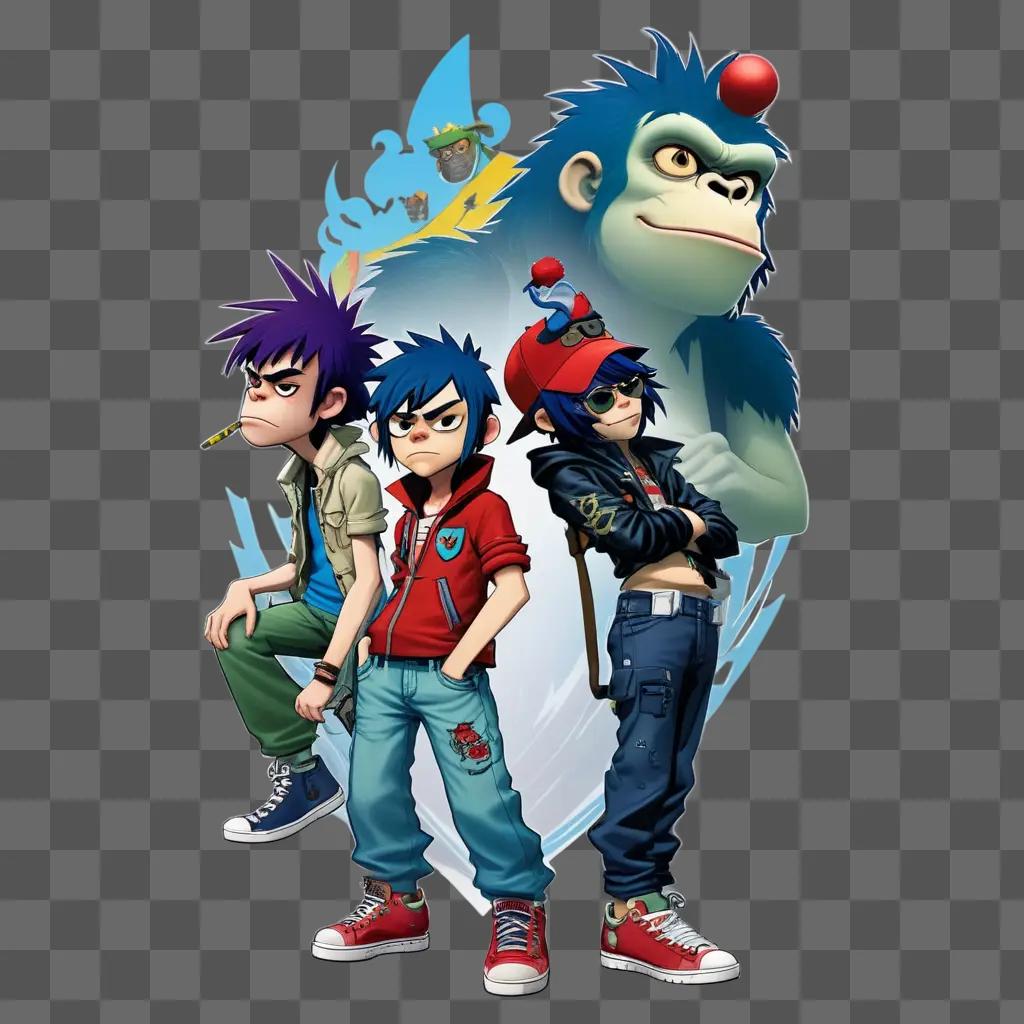 Gorillaz characters pose for photo