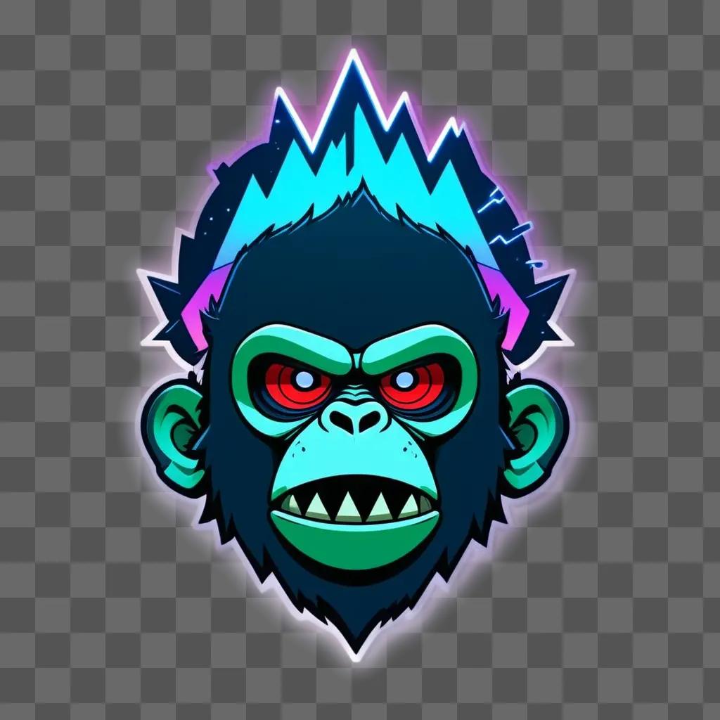 Gorillaz logo with a green gorilla face