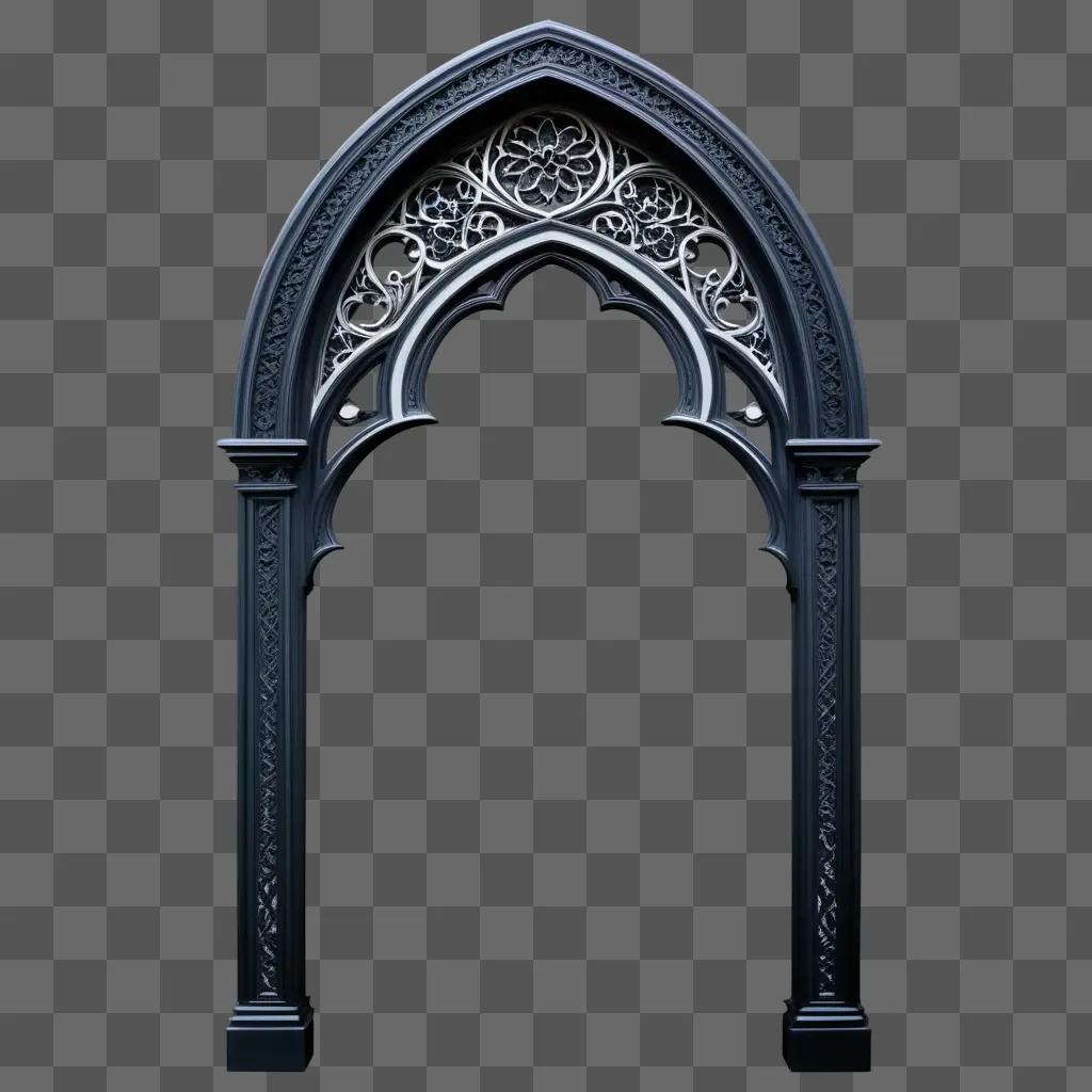 Gothic frame against a dark wall