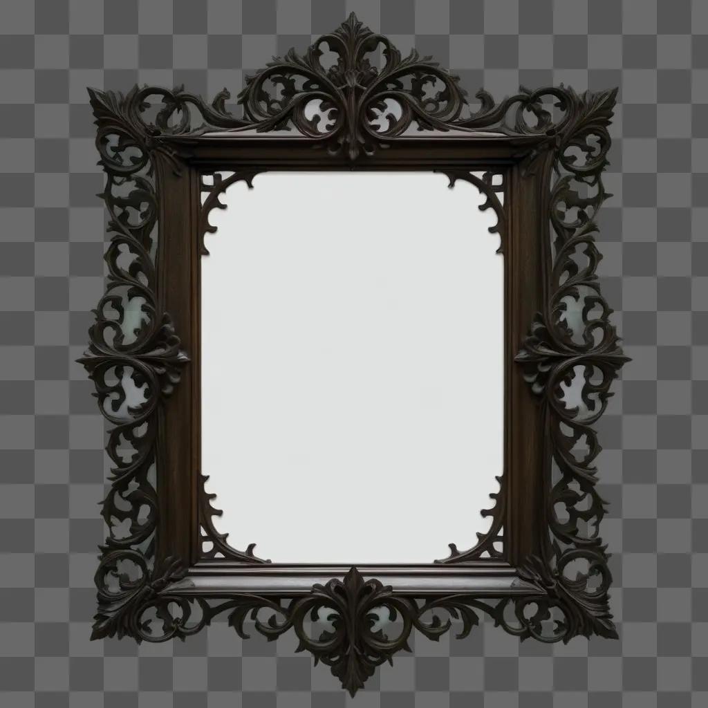 Gothic frame holds a white, blank wall