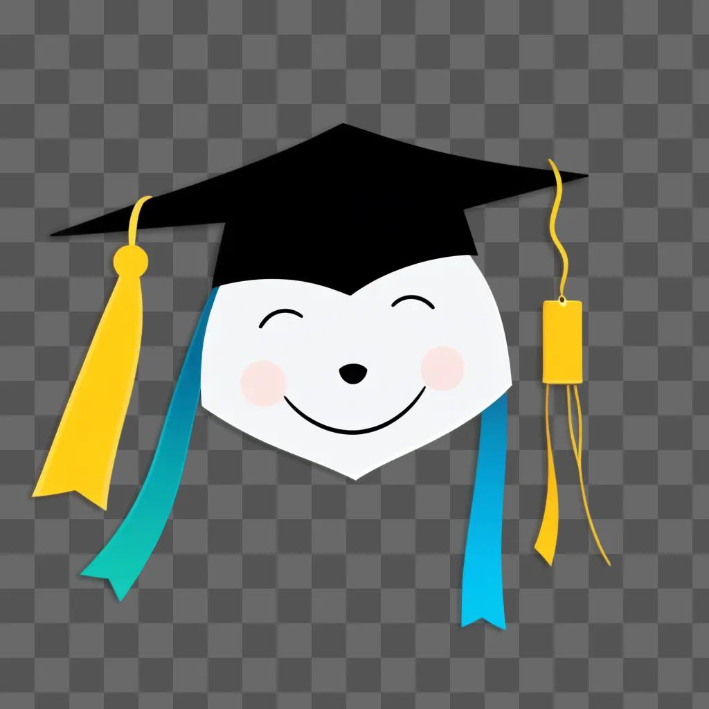 Graduation hat clipart with smiling heart