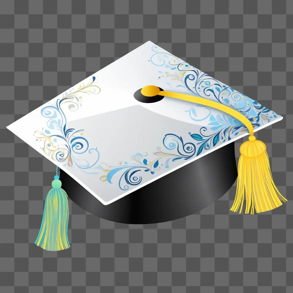 Graduation hat clipart with yellow tassels