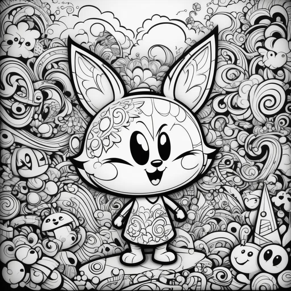 Graffiti Coloring Pages: Cartoon Coloring Book for Kids