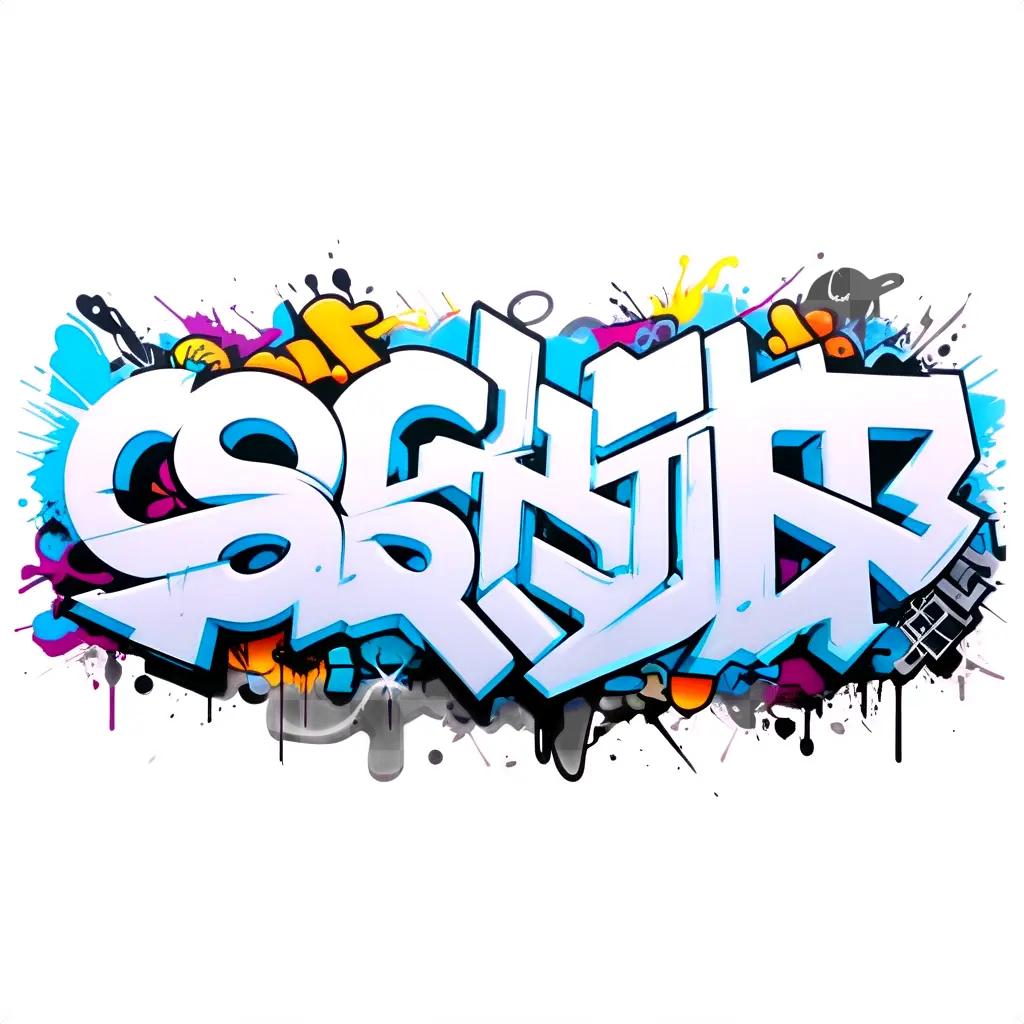 Graffiti with transparent background and colorful splatter