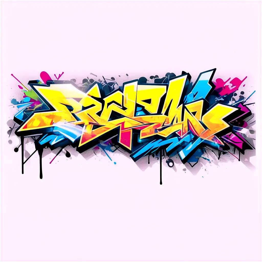 Graffiti with transparent background in colorful design