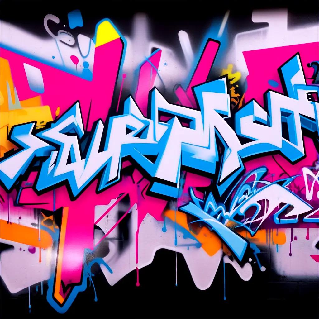 Graffiti with transparent letters and colorful background