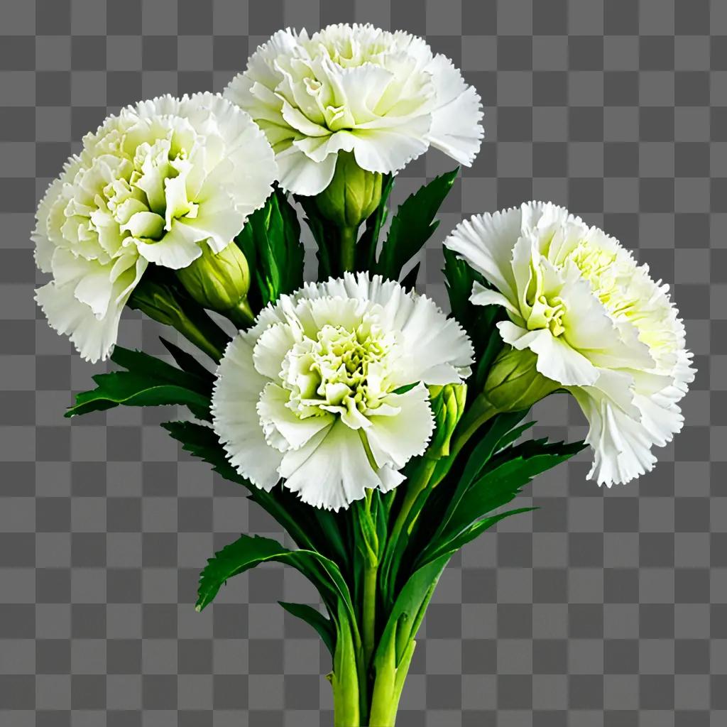 Green and white carnations are a lovely bouquet