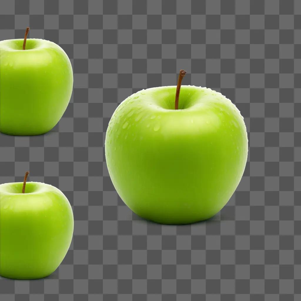 Green apple with a stem on it