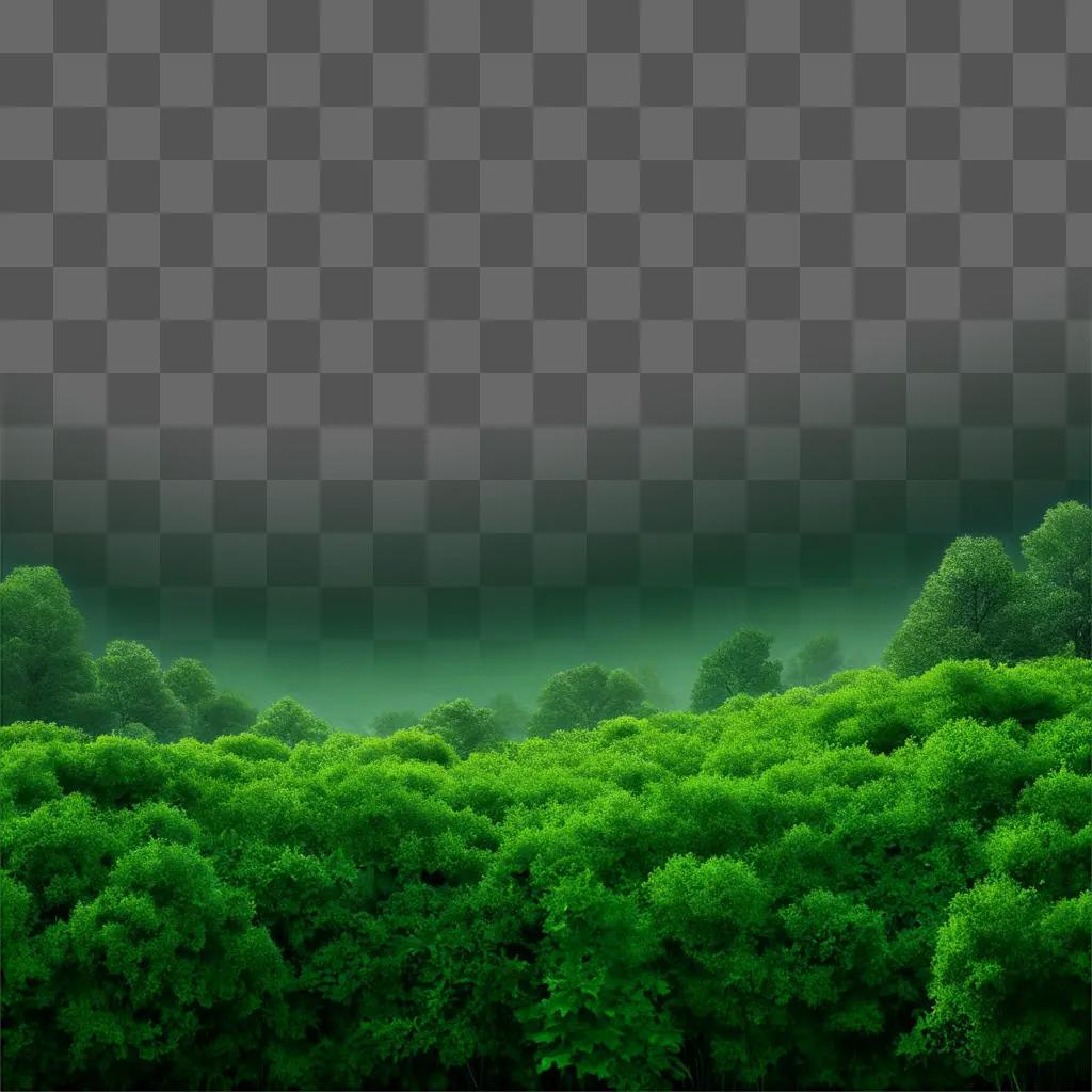 木々と空と緑の背景