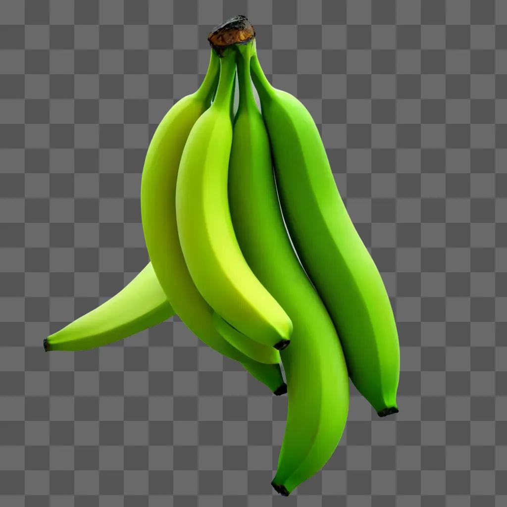 Green banana silhouette with a brown stem