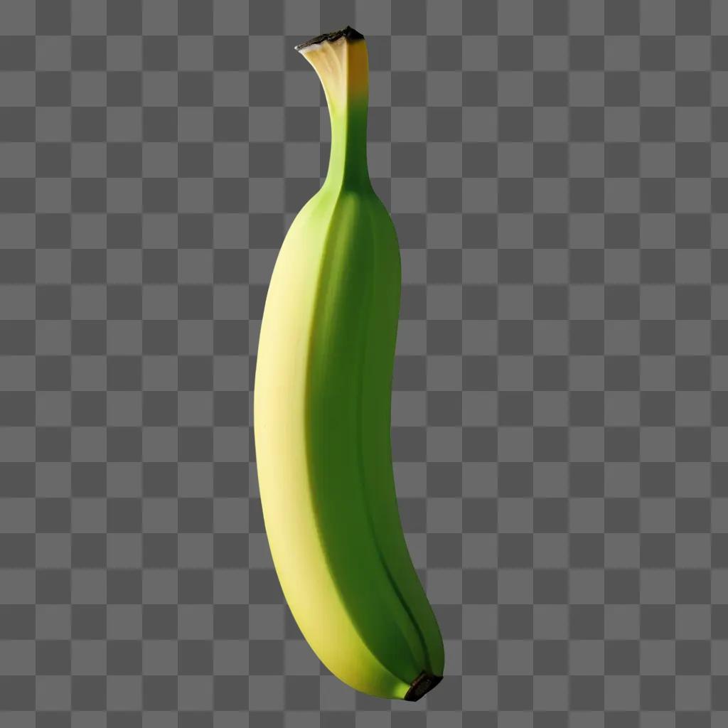 Green banana with a blurry background