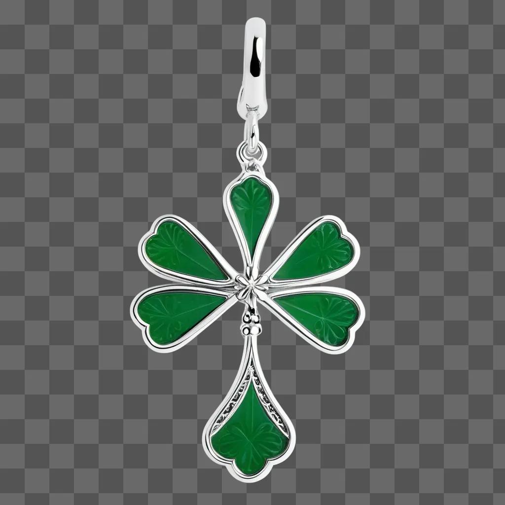 Green charm with four leaves