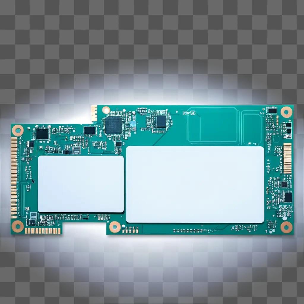 Green circuit board with white board below it