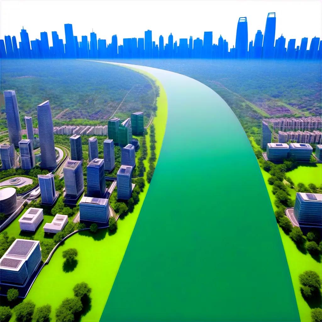 持続可能な環境のための水と緑のある緑豊かな都市