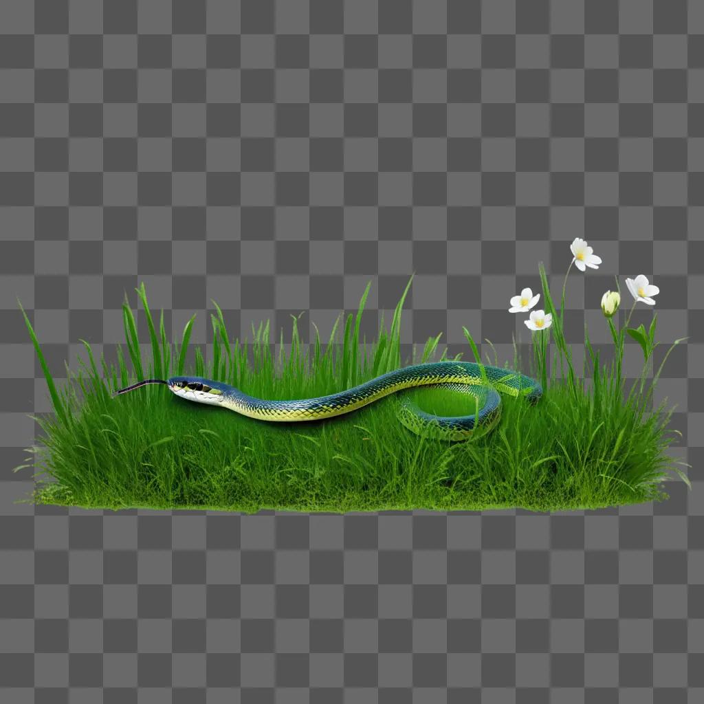 Green grass with a snake free image