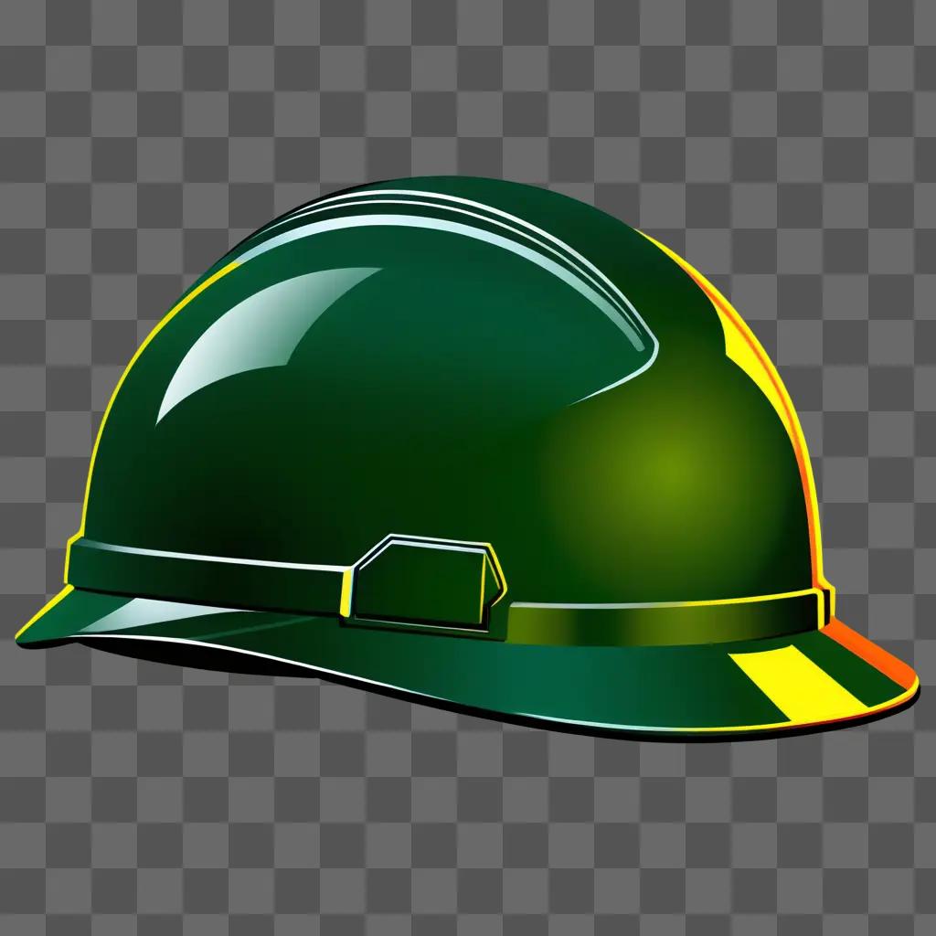 Green hard hat with clipart design on green background