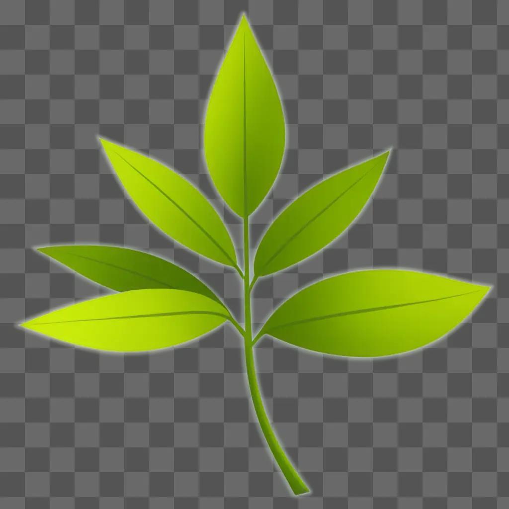 Green leafy plant clipart on green background